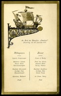 HAPAG Dampfer Cleveland , Dekoratív Menükártya 1909. 22*13,5 Cm  /  MENU CARD Decorative - Menus