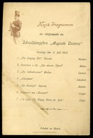 Schnelldampfers  Auguste Victoria  , Dekoratív Musik-Programm 1900.  /  Decorative Music-Program - Menus