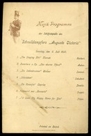 Schnelldampfers  Auguste Victoria  , Dekoratív Musik-Programm 1900.  /  Decorative Music-Program - Menu