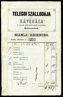 DEBRECEN 1860. Telegdi Szállodája és Kávéháza , Dekoratív, Korai Fejléces Számla. Ritka!  /   Decorative Letterhead Bill - Unclassified