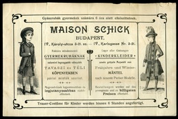 BUDAPEST 1904. Maison Schick, Gyermekruhák, Fejléces,céges Számla  /   Decorative Letterhead Bill, Child Clothes - Non Classés