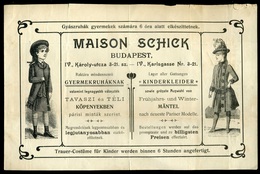 BUDAPEST 1904. Maison Schick, Gyermekruhák, Fejléces,céges Számla  /   Decorative Letterhead Bill, Child Clothes - Non Classificati