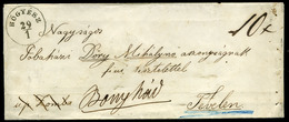 HŐGYÉSZ 1866. Levél, Továbbküldéssel Bonyhádra Küldve 10Kr Kézírásos Portózással  /  Letter Forwarded To Bonyhád 10 Kr H - Usati