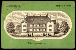 NÁDPATAKFÜRDŐ / NAGYSINK / Rodbav 1917. Szálloda, Régi Képeslap / NÁDPATAKFÜRDŐ 1917 Hotel Vintage Picture Postcard - Ungheria