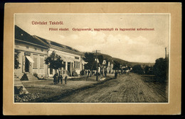 TEKE / Teaca  1916. Régi Képeslap, Gyógyszertár, Vendéglő, üzlet  /  Vintage Pic. P.card, Pharmacy, Restaurant, Store - Roumanie