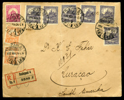 BUDAPEST 1928. Ajánlott Levél 9 Bélyeges P-f-es Bérmentesítéssel Curacao-ba Küldve  /  Reg. Letter 9 Stamps P-f Frank. T - Covers & Documents