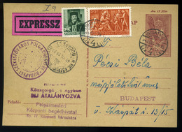 BUDAPEST 1943. Expressz, Kiegészített,helyi Díjjegyes Levlap  /  Express Uprated Local Stationery P.card - Covers & Documents