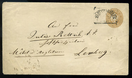 AUSZTRIA 1864-es Kiadású 15Kr-os Díjjegyes Boríték HÜTTELDORF  Lembergbe Küldve  /  AUSTRIA Issue 15 Kr Stationery Cov.  - Oblitérés