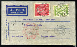 SZEGED 1935. Dekoratív Légi Levél Madonna 2P + Repülő 1P Argentínába Küldve  /  Decorative Airmail Letter Madonna 2P + A - Lettres & Documents