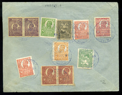 PERJÁMOS 1921. Ajánlott, 11 Bélyeges Levél, "túlélő" Ragjeggyel és Bélyegzéssel Budapestre Küldve  /  Reg. 11 Stamp Lett - Lettres & Documents