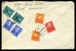 BABÓT 1939. Levél Arcképek Bérmentesítéssel, Postaügynökség Bélyegzéssel Az USA-ba  /  Letter Portraits Frank. Postal Ag - Lettres & Documents