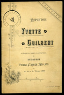 BUDAPEST 1898. Oroszi Caprice Mulató , Programfüzet  /  Program Brochure, Adv. - Unclassified
