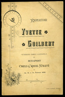 BUDAPEST 1898. Oroszi Caprice Mulató , Programfüzet  /  Program Brochure, Adv. - Non Classificati