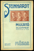 BUDAPEST Steinhardt Mulató , Dekoratív Programfüzet, Reklámokkal 1910-15. Cca.  /  Decorative Program Brochure, Adv. - Non Classés