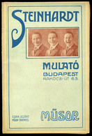 BUDAPEST Steinhardt Mulató , Dekoratív Programfüzet, Reklámokkal 1910-15. Cca.  /  Decorative Program Brochure, Adv. - Non Classificati