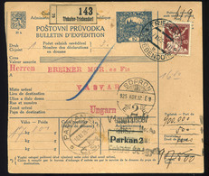 CSEHSZLOVÁKIA 1925. Csomagszállító Sopronba Küldve  /  CZECHOSLOVAKIA 1925 Parcel Postcard To Sopron - Lettres & Documents