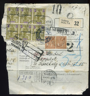 MÁLTA 1931. Csomagszállító Budapestre Küldve, Kicsit Megviselt, De Ritka Darab!  /  MALTA 1931 Parcel Postcard To Budape - Malte (...-1964)