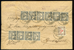 NAGYTÉTÉNY 1923. Levél , 11 Bélyeges Hivatalos  Bérmentesítéssel Budapestre  /  NAGYTÉTÉNY 1923 Letter 11 Stamps Officia - Covers & Documents