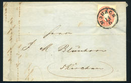 MOHÁCS 1861. Szép 5Kr-os Levél, Tartalommal Pécsre Küldve  /  Nice 5 Kr Letter Cont. To Pécs - Used Stamps