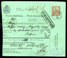 PALÁNKA 1872. Díjjegyes Posta Utalvány Pestre Küldve  /  Stationery Postal Money Order To Pest - Usati