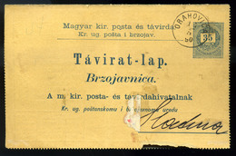 ORAHOVICA 1890. Kétnyelvű 35Kr Díjjegyes Távirat 12Kr Kiegészítéssel   /  Bilingual 35 Kr Stationery Telegraph 12 Kr Upr - Used Stamps