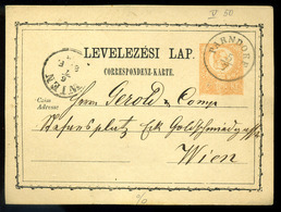 PARNDORF 1874. Díjjegyes Levlap, Kétféle Szép Bélyegzéssel   /  Stationery P.card 2 Kinds Of Nice Pmks - Covers & Documents