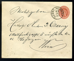 SZENTHUBERT 1891. Díjjegyes Boríték Szép Bélyegzéssel Bécsbe Küldve  /  Stationery Cov. Nice Pmk To Vienna - Used Stamps