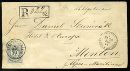 BESZTERCEBÁNYA 1883. Ajánlott 20Kr-os, Szép Levél Franciaországba Küldve  /  Reg. 20 Kr Nice Letter To France - Usati