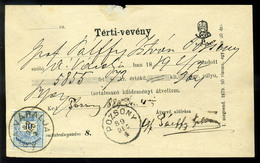 ÁRVAVÁRALJA 1889. Tértivevény 10Kr , Gróf Pálffy István Aláírásával! Szép!  /  Return Receipt 10 Kr Signed By Count Istv - Used Stamps