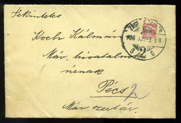 ZÁGRÁB 1906.Levél, Gyerekposta Bélyeggel Pécsre Küldve. Ritka!  /  ZAGREB Letter Child Post Stamp To Pécs Rare - Used Stamps