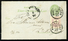 NAGYKANIZSA 1890. Kiegészített Zárt Díjjegyes Levlap Zalaszentgrótra Küldve - Used Stamps