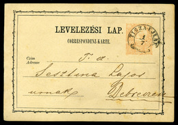 TISZAUJLAK / Вилок   1873. 2Kr-os Díjjegyes Lap Debrecenbe Küldve  /  2 Kr Stationery Card To Debrecen - Used Stamps