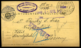 BALASSAGYARMAT 1896. Portómentes Levlap, Balassagyarmat-Esztergomnána Mozgóposta Bélyegzéssel  /  Unpaid Free P.card Bal - Oblitérés