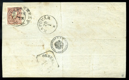 1859. 10Kr Retour-Recepisse Nyomtatvány Hátoldalán, Kapuvár-Szombathely . Szép Darab!  /  10 Kr Retour-Recepisse Documen - Used Stamps