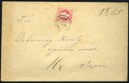 VESZPRÉM 1871. 02. 5Kr-os Levél Pápára Küldve A 1 1/2 Lat Miatt Portózva! Látványos, érdekes Darab!  /  5 Kr Letter To P - Used Stamps