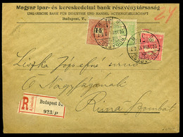 BUDAPEST 1900.03. Krajcár-Turul Vegyes Bérmentesítés Ajánlott Levél 15Kr+10f+5f  Rimaszombatra Küldve. Ritka Darab!  /   - Used Stamps