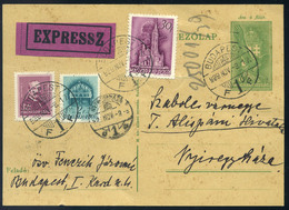 BUDAPEST 1939. Kiegészített , Templom-Arcképek Expressz Díjjegyes Lap Nyíregyházára / BUDAPEST 1939 Uprated Church-Portr - Storia Postale