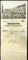 AUSZTRIA Budweis Gasthofes Zur Silbernen Glocke 1856. Dekoratív Fejléces , Metszetes Számla  /   Decorative Letterhead B - Austria