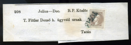 TATA / TOTIS Szép Hírlapbélyeg , Teljes Címszalagon , Kék Bélyegzéssel  /  Nice Newspaper Wrapper, Blue Pmk - Used Stamps