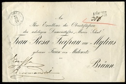 GÖDÖLLŐ 1874. Ajánlott Levél, A Királyi Családnak Járó Portómentességgel Brűnbe Küldve. Ritka Darab!  /  Reg. Letter Roy - Used Stamps