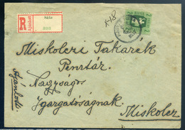 SÁTA 1947. Ajánlott Levél, Kisegítő Bélyegzéssel Miskolcra  /  Reg. Letter, Escort. Pmk To Miskolc - Lettres & Documents