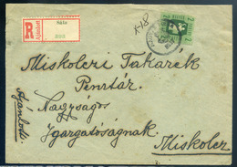 SÁTA 1947. Ajánlott Levél, Kisegítő Bélyegzéssel Miskolcra  /  Reg. Letter, Escort. Pmk To Miskolc - Storia Postale