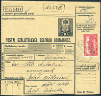 ALGYŐ 1933. Csomagszállító Kisegítő Bélyegzésekkel  Csikeriára Küldve  /   Parcel P.card Escort Pmk To Csikeria - Storia Postale