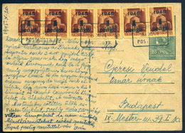 ÉRD ILKAMAJOR 1945.10. Dekoratív Infla Levlap, Postaügynökségi Bélyegzéssel  /  Decorative Infl. P.card Postal Agency Pm - Lettres & Documents