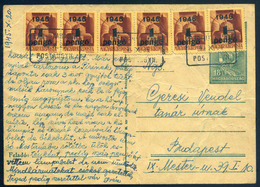 ÉRD ILKAMAJOR 1945.10. Dekoratív Infla Levlap, Postaügynökségi Bélyegzéssel  /  Decorative Infl. P.card Postal Agency Pm - Covers & Documents