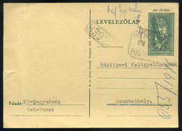 CSÖRÖTNEK 1946.08.22. Érvénytelen Díjjegyes Levlap, Kp 40f Bérmentesítéssel, Postaügynökségi Bélyegzéssel  /  Void Stati - Lettres & Documents