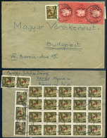 HERÉD 1945.03. Dekoratív, 29 Bélyeges Infla Levél, Kisegítő Bélyegzéssel Budapestre Küldve  /  Decorative 29 Stamp Infl. - Lettres & Documents