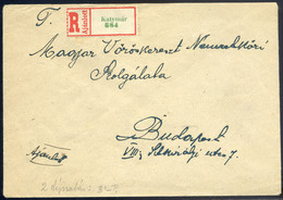 KATYMÁR 1915.07. Ajánlott Inflációs Levél, Lila Bélyegzéssel Budapestre Küldve  /  Reg. Infl. Letter Purple Pmk To Budap - Storia Postale