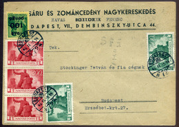 BUDAPEST 1946.02.05. Újjáépítés-Kisegítő Vegyes Bérmentesítésű , Helyi Infla Levél  /  Reconstruction-Escort Mix. Frank. - Storia Postale