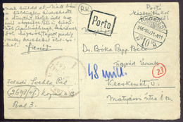 BUDAPEST 1946.05.21. (20 Dsz) Börtöncenzúrás Levlap Kecskemétre Küldve, Portózva.   /  Prison Cens. P.card To Kecskemét, - Storia Postale